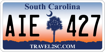 SC license plate AIE427
