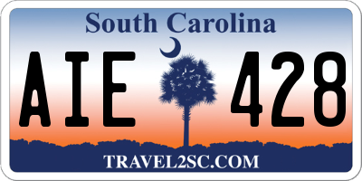 SC license plate AIE428