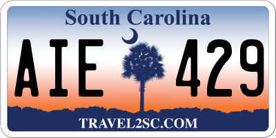 SC license plate AIE429