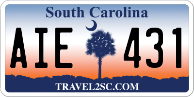 SC license plate AIE431