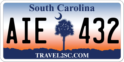 SC license plate AIE432