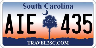 SC license plate AIE435