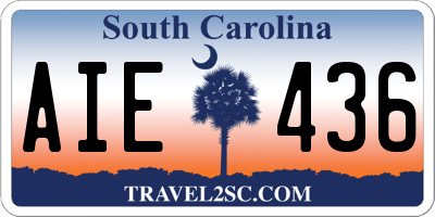 SC license plate AIE436