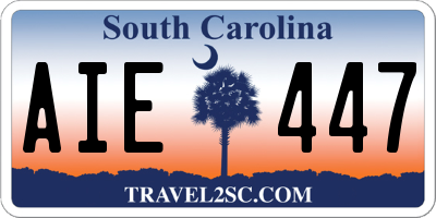 SC license plate AIE447