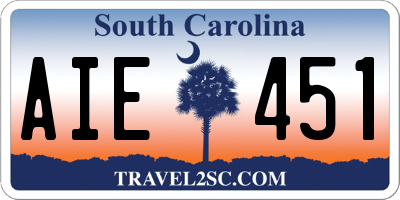 SC license plate AIE451