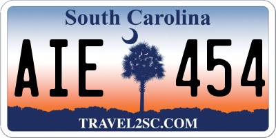 SC license plate AIE454