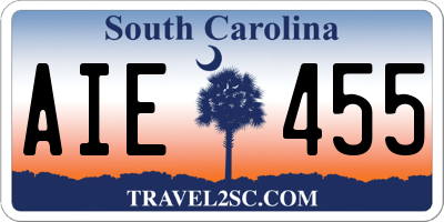 SC license plate AIE455