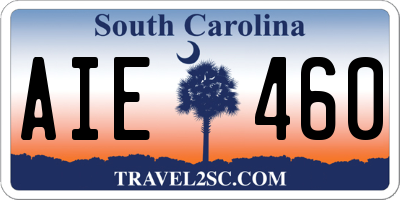 SC license plate AIE460