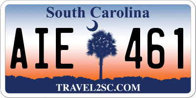 SC license plate AIE461