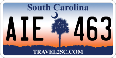 SC license plate AIE463