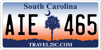 SC license plate AIE465