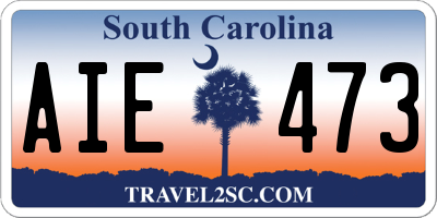 SC license plate AIE473