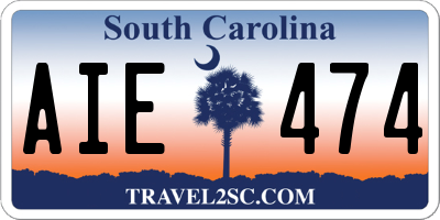 SC license plate AIE474