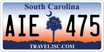 SC license plate AIE475