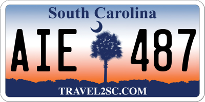SC license plate AIE487