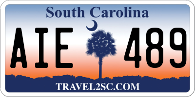 SC license plate AIE489