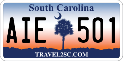SC license plate AIE501