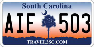 SC license plate AIE503