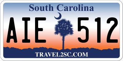 SC license plate AIE512