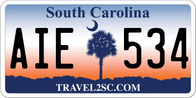 SC license plate AIE534