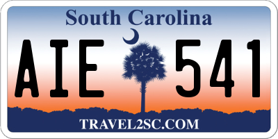 SC license plate AIE541