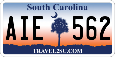 SC license plate AIE562