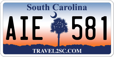 SC license plate AIE581