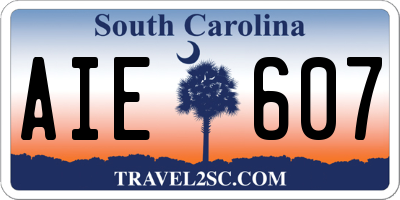SC license plate AIE607