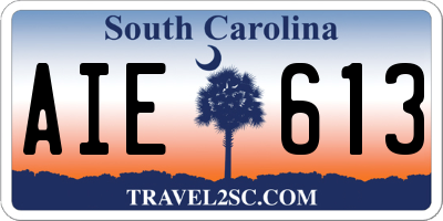 SC license plate AIE613