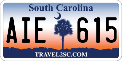 SC license plate AIE615