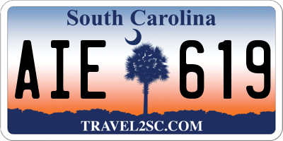 SC license plate AIE619