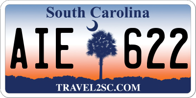 SC license plate AIE622