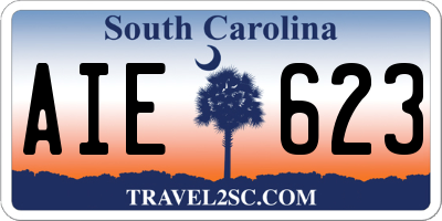 SC license plate AIE623