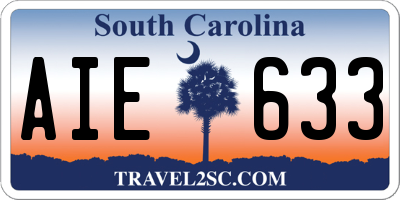 SC license plate AIE633