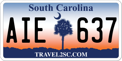 SC license plate AIE637