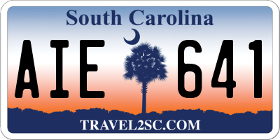SC license plate AIE641