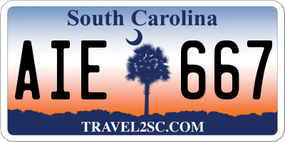 SC license plate AIE667