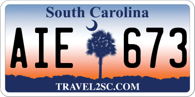 SC license plate AIE673
