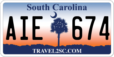 SC license plate AIE674