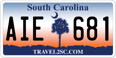 SC license plate AIE681