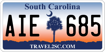 SC license plate AIE685