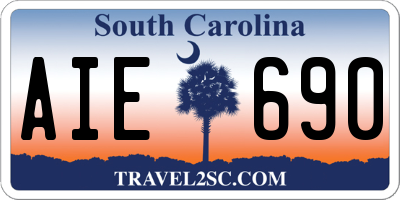 SC license plate AIE690