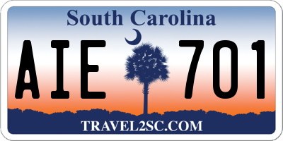 SC license plate AIE701