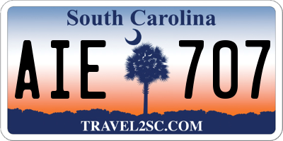 SC license plate AIE707