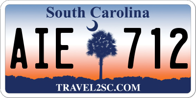 SC license plate AIE712