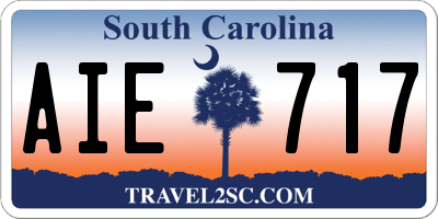 SC license plate AIE717