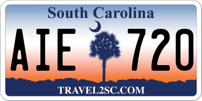 SC license plate AIE720