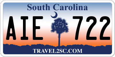 SC license plate AIE722