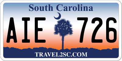 SC license plate AIE726