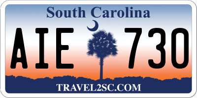 SC license plate AIE730